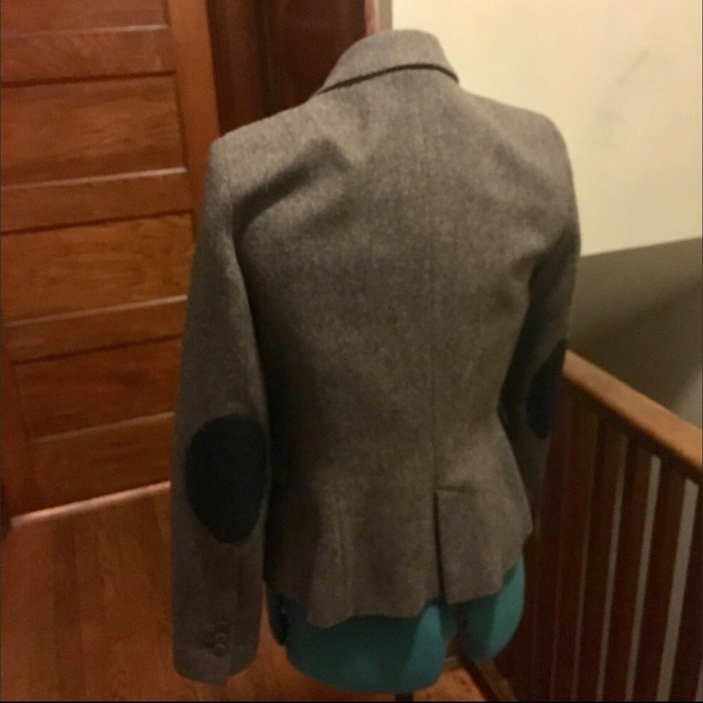 ZARA Herringbone Blazer, Navy elbow patches.